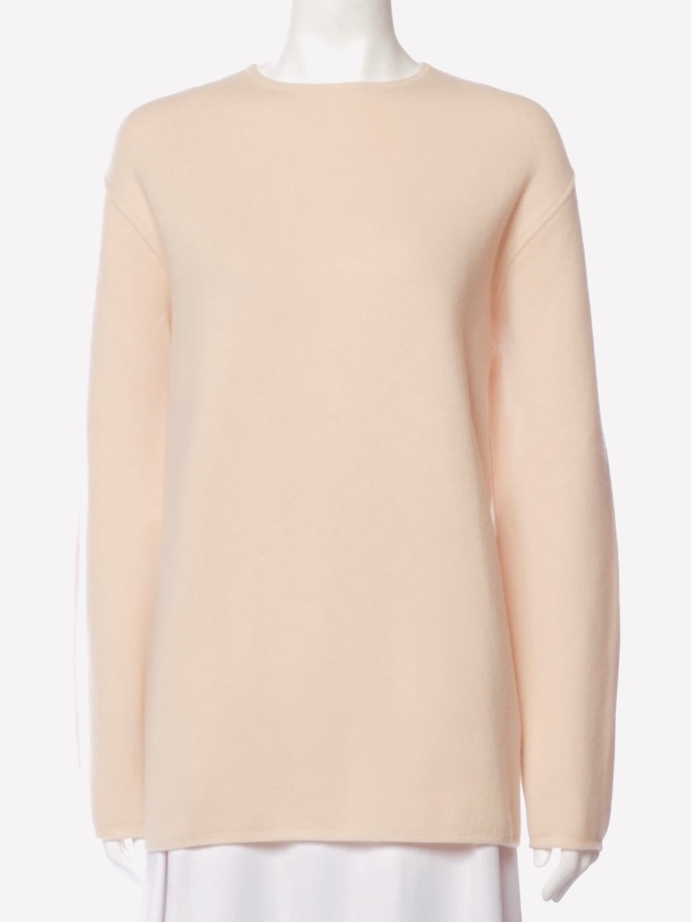 THE ROW Oversize Merino Wool & Cashmere Crew Neck Sweater Peach in XS (fits S)